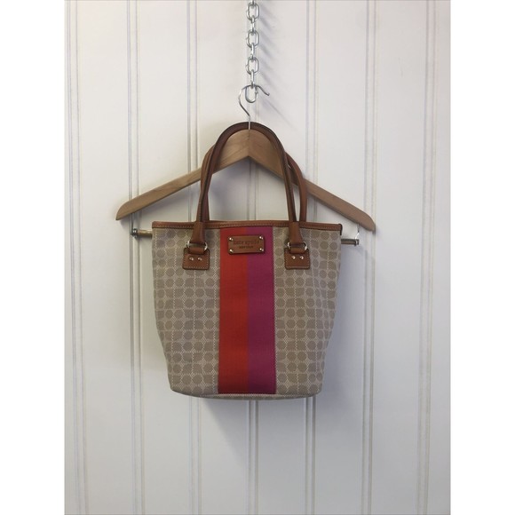 kate spade Handbags - Kate Spade Daisy Nole Stucco Canvas Beige Brown Trim Shopper Shoulder Bag Tote